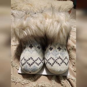 Sporto Women's Faux Fur Trim Slippers